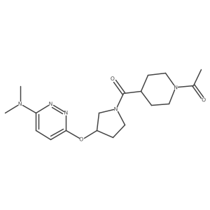 1-(4-(3-((6-(Dimethylamino)pyridazin-3-yl)oxy)pyrrolidine-1-carbonyl)piperidin-1-yl)ethanone结构式