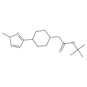 N-(tert-butyl)-2-(4-(1-methyl-1H-pyrazol-3-yl)piperidin-1-yl)acetamide Structure