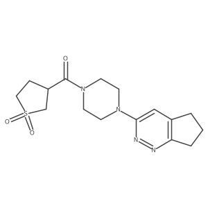 (4-(6,7-dihydro-5H-cyclopenta[c]pyridazin-3-yl)piperazin-1-yl)(1,1-dioxidotetrahydrothiophen-3-yl)methanone Structure