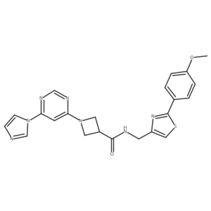 1-(6-(1H-imidazol-1-yl)pyrimidin-4-yl)-N-((2-(4-methoxyphenyl)thiazol-4-yl)methyl)azetidine-3-carboxamide Structure