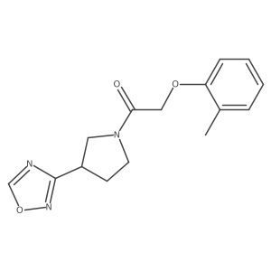 1-(3-(1,2,4-Oxadiazol-3-yl)pyrrolidin-1-yl)-2-(o-tolyloxy)ethanone结构式