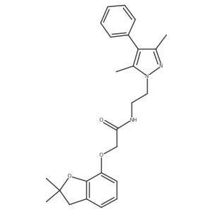 2-((2,2-dimethyl-2,3-dihydrobenzofuran-7-yl)oxy)-N-(2-(3,5-dimethyl-4-phenyl-1H-pyrazol-1-yl)ethyl)acetamide Structure