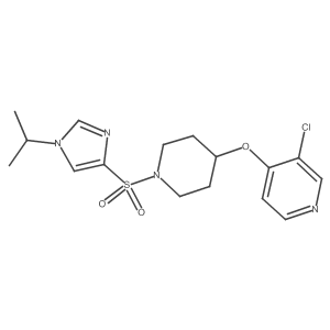 3-chloro-4-((1-((1-isopropyl-1H-imidazol-4-yl)sulfonyl)piperidin-4-yl)oxy)pyridine Structure