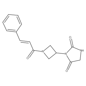 (E)-3-(1-cinnamoylazetidin-3-yl)imidazolidine-2,4-dione结构式
