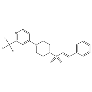(E)-4-(4-(styrylsulfonyl)piperazin-1-yl)-6-(trifluoromethyl)pyrimidine Structure