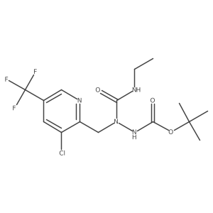 N-({[3-chloro-5-(trifluoromethyl)pyridin-2-yl]methyl}(ethylcarbamoyl)amino)(tert-butoxy)formamide结构式