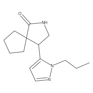 4-(1-Propyl-1H-pyrazol-5-yl)-2-azaspiro[4.4]nonan-1-one结构式