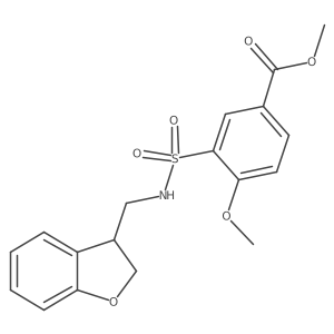 Methyl 3-{[(2,3-dihydro-1-benzofuran-3-yl)methyl]sulfamoyl}-4-methoxybenzoate结构式