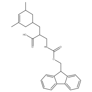 2-[(3,5-dimethylcyclohex-3-en-1-yl)methyl]-3-({[(9H-fluoren-9-yl)methoxy]carbonyl}amino)propanoic acid结构式