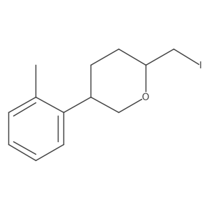 2-(Iodomethyl)-5-(2-methylphenyl)oxane Structure