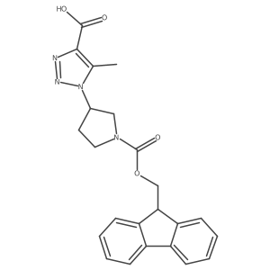 1-(1-{[(9H-fluoren-9-yl)methoxy]carbonyl}pyrrolidin-3-yl)-5-methyl-1H-1,2,3-triazole-4-carboxylic acid Structure
