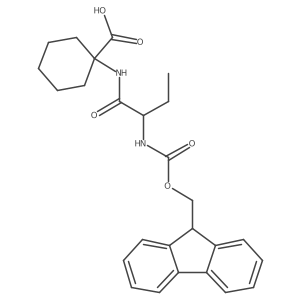 1-[(2S)-2-({[(9H-fluoren-9-yl)methoxy]carbonyl}amino)butanamido]cyclohexane-1-carboxylic acid结构式