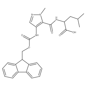 (2R)-2-{[4-({[(9H-fluoren-9-yl)methoxy]carbonyl}amino)-1-methyl-1H-pyrazol-5-yl]formamido}-4-methylpentanoic acid Structure