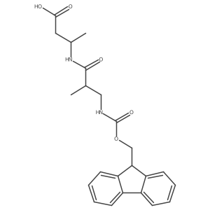 (3R)-3-[3-({[(9H-fluoren-9-yl)methoxy]carbonyl}amino)-2-methylpropanamido]butanoic acid结构式