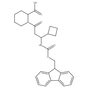 1-[3-cyclobutyl-3-({[(9H-fluoren-9-yl)methoxy]carbonyl}amino)propanoyl]piperidine-2-carboxylic acid结构式