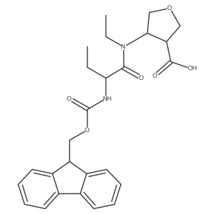 4-[N-ethyl-2-({[(9H-fluoren-9-yl)methoxy]carbonyl}amino)butanamido]oxolane-3-carboxylic acid Structure