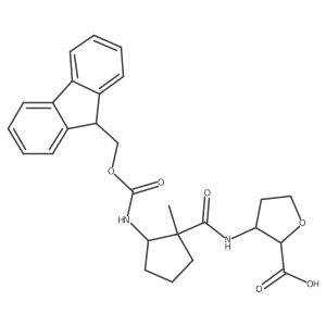 3-[2-({[(9H-fluoren-9-yl)methoxy]carbonyl}amino)-1-methylcyclopentaneamido]oxolane-2-carboxylic acid Structure
