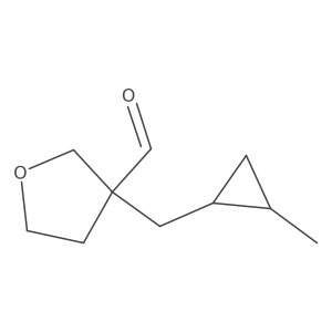 3-[(2-Methylcyclopropyl)methyl]oxolane-3-carbaldehyde结构式