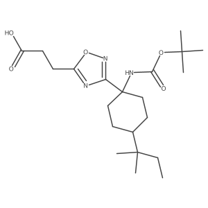 3-[3-(1-{[(Tert-butoxy)carbonyl]amino}-4-(2-methylbutan-2-yl)cyclohexyl)-1,2,4-oxadiazol-5-yl]propanoic acid结构式