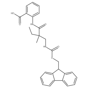 2-{2-[({[(9H-fluoren-9-yl)methoxy]carbonyl}amino)methyl]-2-methylbutanamido}benzoic acid Structure