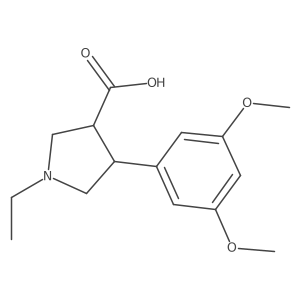 4-(3,5-Dimethoxyphenyl)-1-ethylpyrrolidine-3-carboxylic acid结构式