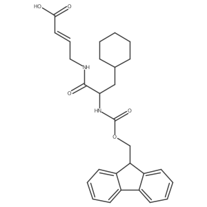 4-[3-cyclohexyl-2-({[(9H-fluoren-9-yl)methoxy]carbonyl}amino)propanamido]but-2-enoic acid结构式