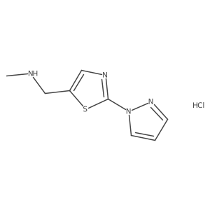 1-(2-(1H-Pyrazol-1-yl)thiazol-5-yl)-N-methylmethanamine hydrochloride结构式