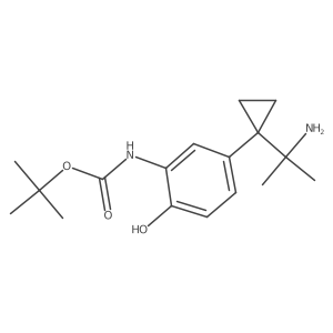 tert-butyl N-{5-[1-(2-aminopropan-2-yl)cyclopropyl]-2-hydroxyphenyl}carbamate Structure