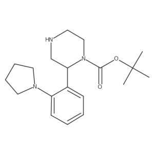 Tert-butyl 2-[2-(pyrrolidin-1-yl)phenyl]piperazine-1-carboxylate Structure
