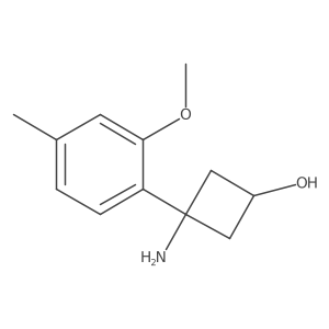 3-Amino-3-(2-methoxy-4-methylphenyl)cyclobutan-1-ol Structure