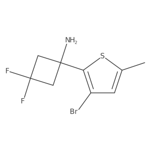 1-(3-Bromo-5-methylthiophen-2-yl)-3,3-difluorocyclobutan-1-amine结构式