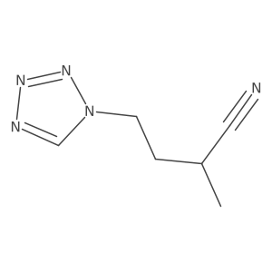 2-methyl-4-(1H-1,2,3,4-tetrazol-1-yl)butanenitrile结构式