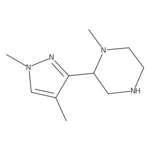 2-(1,4-dimethyl-1H-pyrazol-3-yl)-1-methylpiperazine结构式