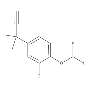 2-Chloro-1-(difluoromethoxy)-4-(2-methylbut-3-yn-2-yl)benzene Structure