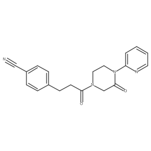 4-(3-Oxo-3-(3-oxo-4-(pyridin-2-yl)piperazin-1-yl)propyl)benzonitrile结构式