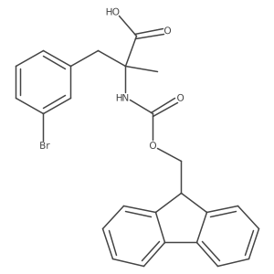 2-((((9H-Fluoren-9-yl)methoxy)carbonyl)amino)-3-(3-bromophenyl)-2-methylpropanoic acid结构式
