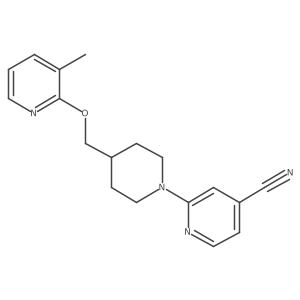 2-[4-[(3-Methylpyridin-2-yl)oxymethyl]piperidin-1-yl]pyridine-4-carbonitrile结构式