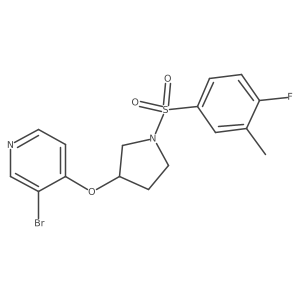 3-Bromo-4-{[1-(4-fluoro-3-methylbenzenesulfonyl)pyrrolidin-3-yl]oxy}pyridine Structure