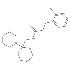 3-(2-fluorophenyl)-N-{[4-(morpholin-4-yl)thian-4-yl]methyl}propanamide结构式