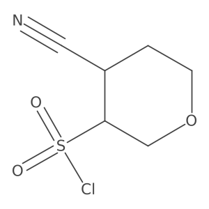 rac-(3R,4S)-4-cyanooxane-3-sulfonyl chloride Structure