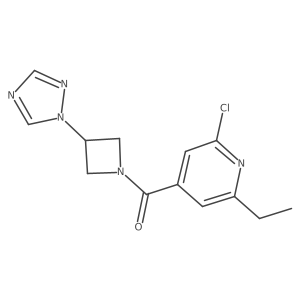 2-chloro-6-ethyl-4-[3-(1H-1,2,4-triazol-1-yl)azetidine-1-carbonyl]pyridine结构式