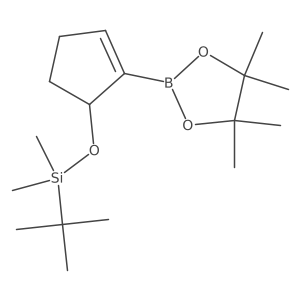 (S)-tert-Butyldimethyl((2-(4,4,5,5-tetramethyl-1,3,2-dioxaborolan-2-yl)cyclopent-2-en-1-yl)oxy)silane Structure
