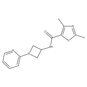 2,4-dimethyl-N-[1-(pyridin-2-yl)azetidin-3-yl]-1,3-thiazole-5-carboxamide结构式