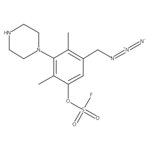 5-(Azidomethyl)-2,4-dimethyl-3-(piperazin-1-yl)phenyl sulfurofluoridate Structure