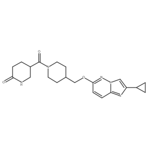5-[4-[(2-Cyclopropylimidazo[1,2-b]pyridazin-6-yl)oxymethyl]piperidine-1-carbonyl]piperidin-2-one结构式