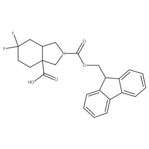rac-(3aR,7aR)-2-{[(9H-fluoren-9-yl)methoxy]carbonyl}-6,6-difluoro-octahydro-1H-isoindole-3a-carboxylic acid Structure