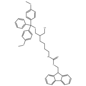 (9H-Fluoren-9-yl)methyl (S)-(6-(bis(4-methoxyphenyl)(phenyl)methoxy)-5-(hydroxymethyl)hexyl)carbamate Structure