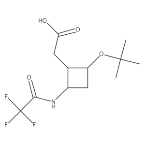 2-[2-(Tert-butoxy)-4-(2,2,2-trifluoroacetamido)cyclobutyl]acetic acid结构式