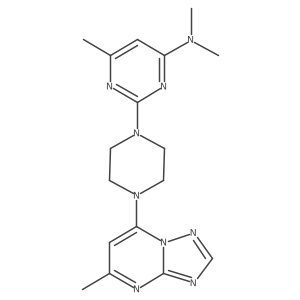 N,N,6-trimethyl-2-(4-{5-methyl-[1,2,4]triazolo[1,5-a]pyrimidin-7-yl}piperazin-1-yl)pyrimidin-4-amine结构式