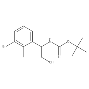 tert-butyl N-[(1R)-1-(3-bromo-2-methylphenyl)-2-hydroxyethyl]carbamate结构式